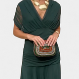 Florendra | Long Floral Dress with V-Neck