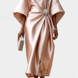 Ubelia - Shiny Satin Long Dress