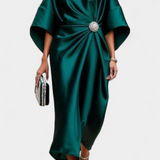 Ubelia - Shiny Satin Long Dress