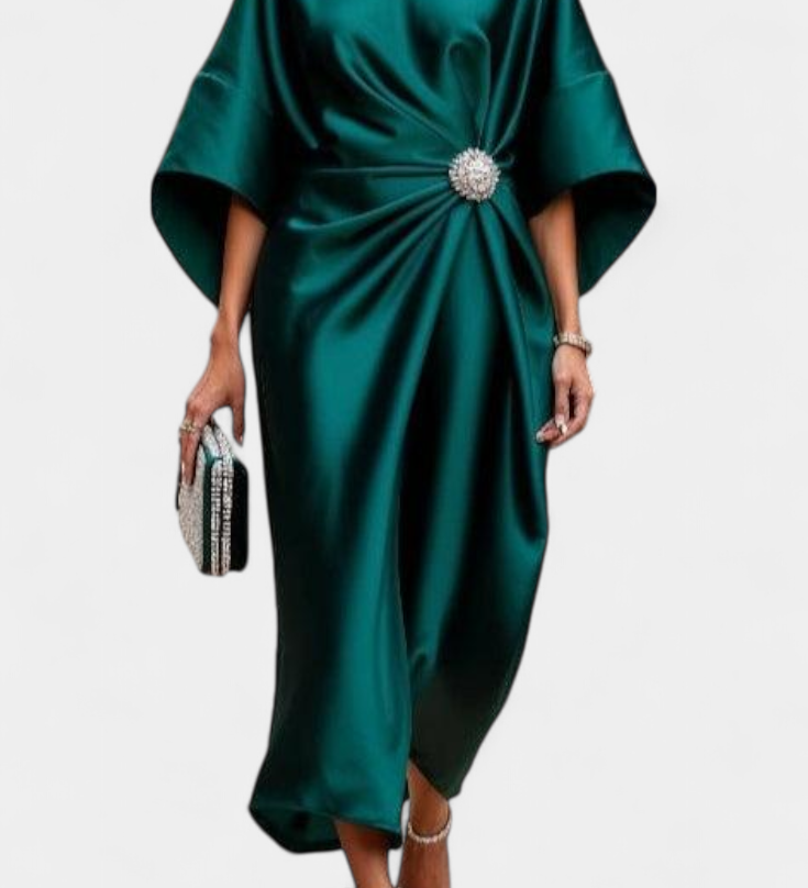 Ubelia - Shiny Satin Long Dress