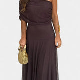 Renata - Maxi Dress with Asymmetrical Shoulder
