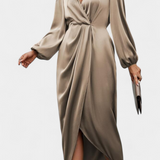 Giada - Elegant Pink Dress with V-Neck and Side Slit