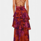 Valentina - Chiffon Dress with V-Neck and Elegant Sleeves
