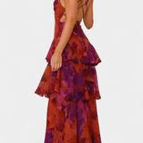 Valentina - Chiffon Dress with V-Neck and Elegant Sleeves
