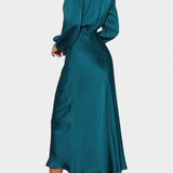 Cecila - Maxi dress with high collar and floral pattern