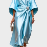 Ubelia - Shiny Satin Long Dress