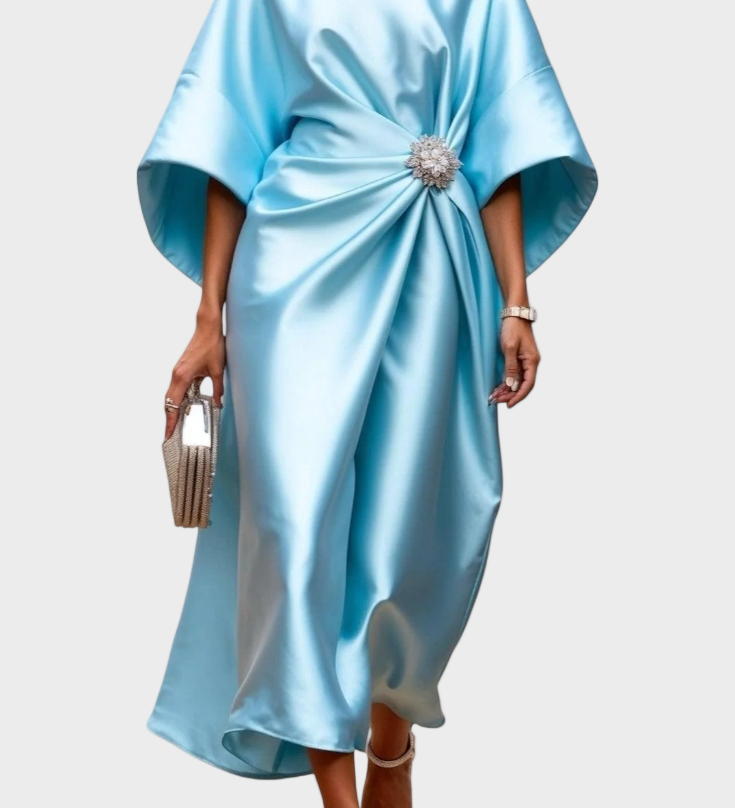 Ubelia - Shiny Satin Long Dress
