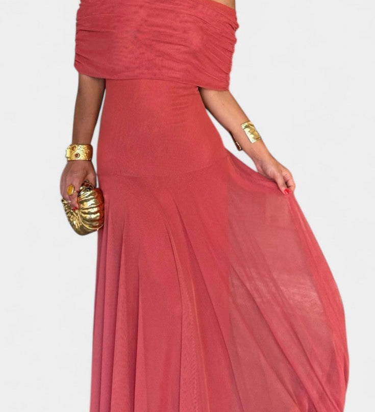 Renata - Maxi Dress with Asymmetrical Shoulder