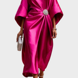 Ubelia - Shiny Satin Long Dress