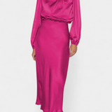 Cecila - Maxi dress with high collar and floral pattern