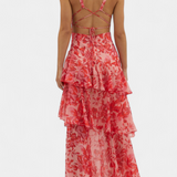 Valentina - Chiffon Dress with V-Neck and Elegant Sleeves