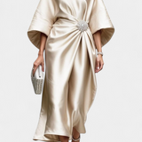 Ubelia - Shiny Satin Long Dress