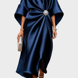 Ubelia - Shiny Satin Long Dress