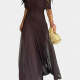 Renata - Maxi Dress with Asymmetrical Shoulder
