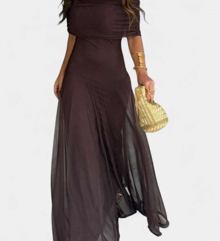 Renata - Maxi Dress with Asymmetrical Shoulder