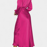 Cecila - Maxi dress with high collar and floral pattern