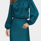 Cecila - Maxi dress with high collar and floral pattern