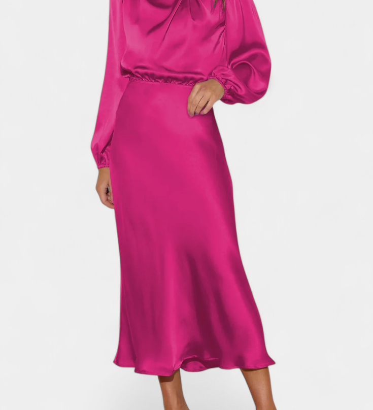Cecila - Maxi dress with high collar and floral pattern
