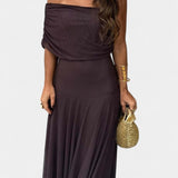 Renata - Maxi Dress with Asymmetrical Shoulder