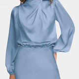 Cecila - Maxi dress with high collar and floral pattern