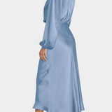 Cecila - Maxi dress with high collar and floral pattern