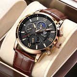 Luxury Quartz Watch with Leather Strap