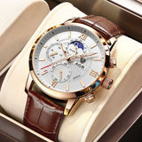 Luxury Quartz Watch with Leather Strap