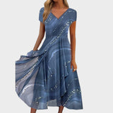 Lucija – Elegant Midi Dress with V-Neck