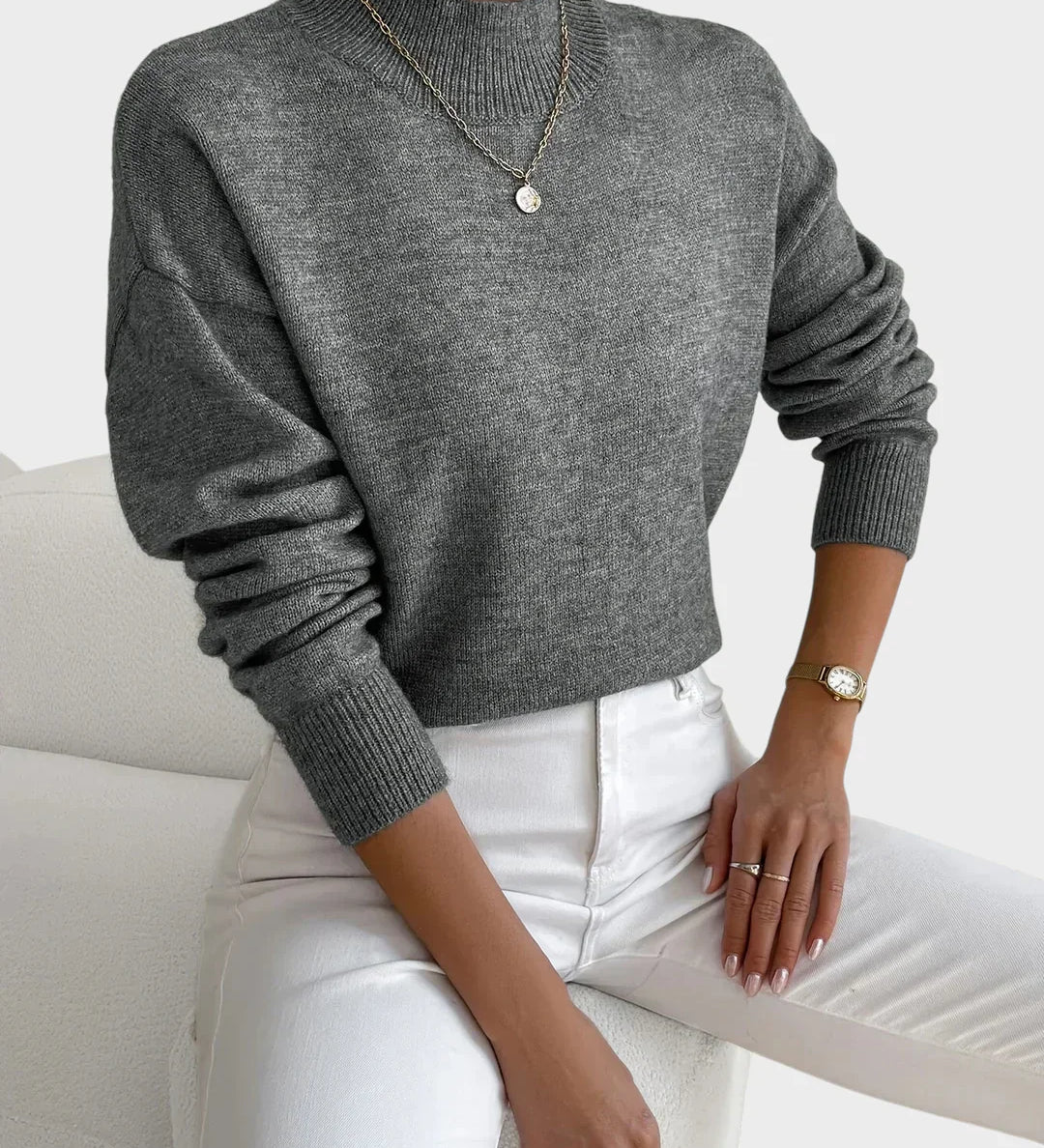 Albina - Classic Sweater with High Neck