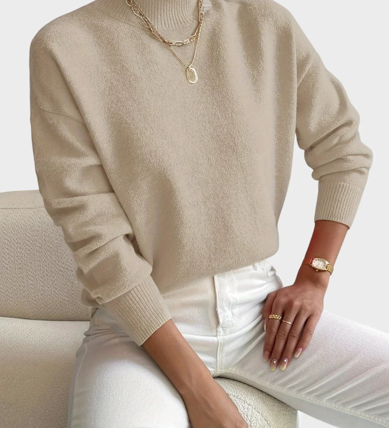 Albina - Classic Sweater with High Neck