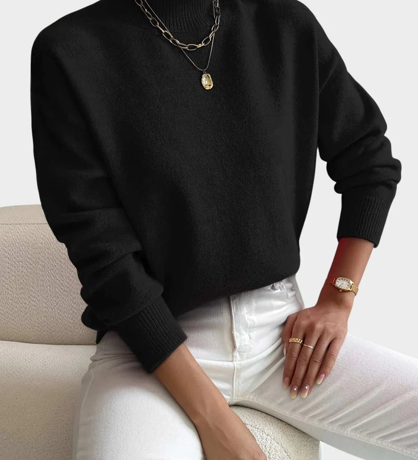 Albina - Classic Sweater with High Neck