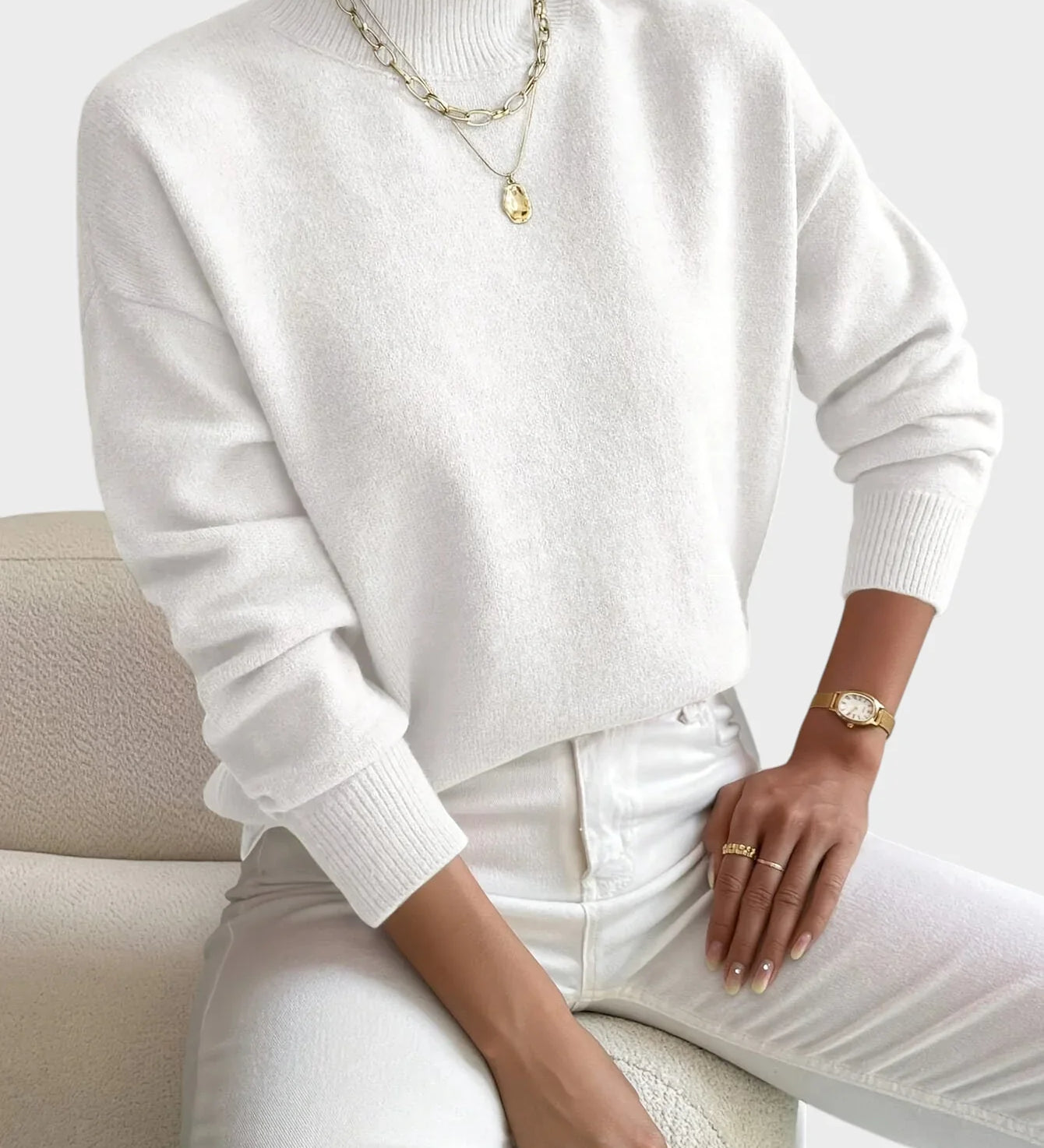 Albina - Classic Sweater with High Neck