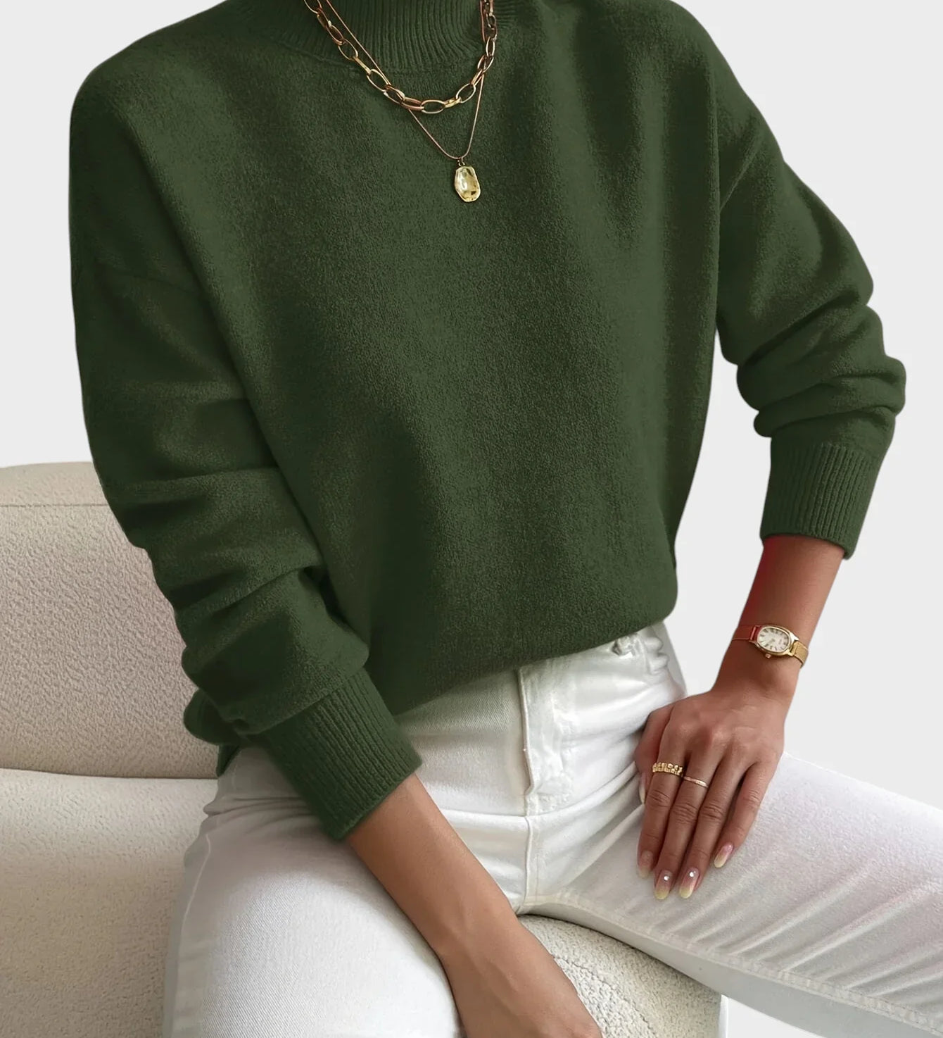 Albina - Classic Sweater with High Neck