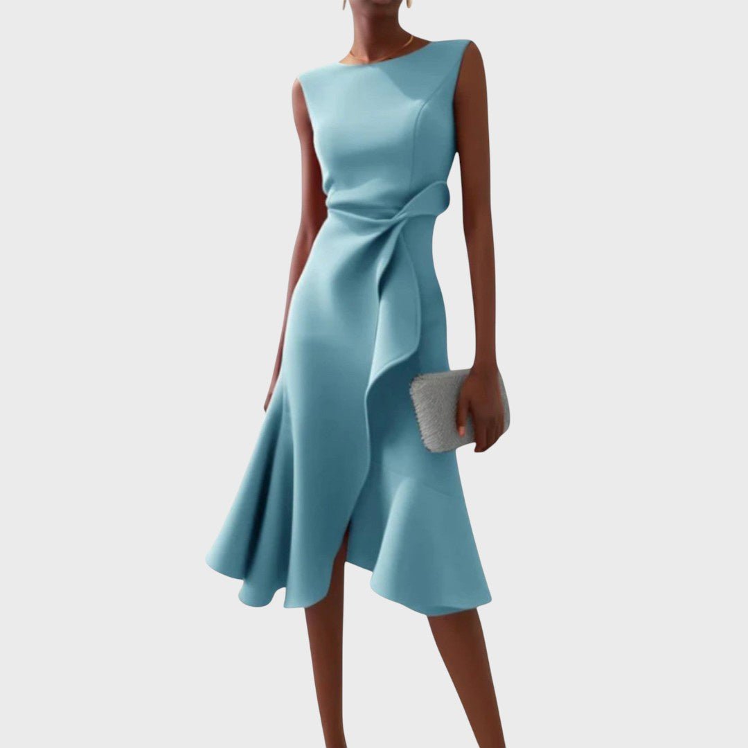 Katarina - Asymmetrical Midi Dress with Ruffled Design