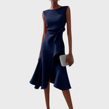 Katarina - Asymmetrical Midi Dress with Ruffled Design