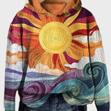 Retro Hoodie with Sunbeam Design