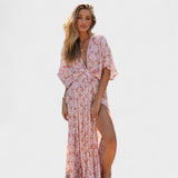 Vilma - Rose Boho Dress with Slit