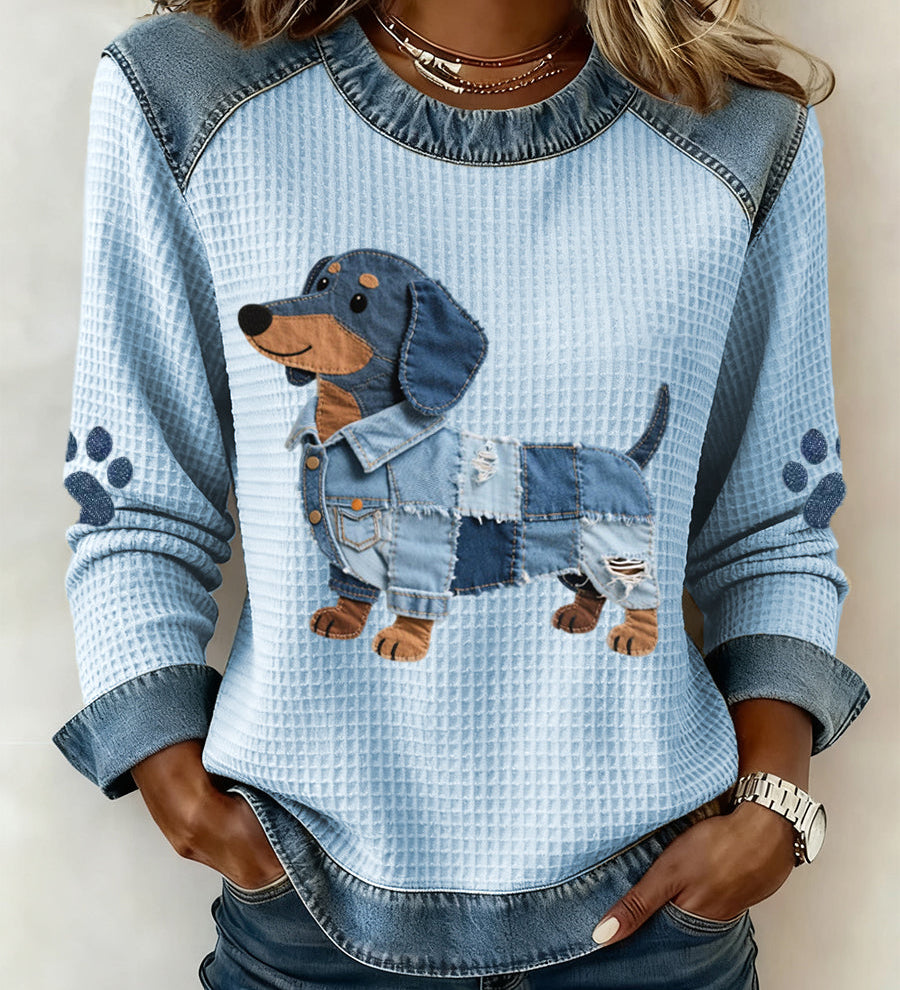 Calyné | Soft Puppy Patchwork Sweater