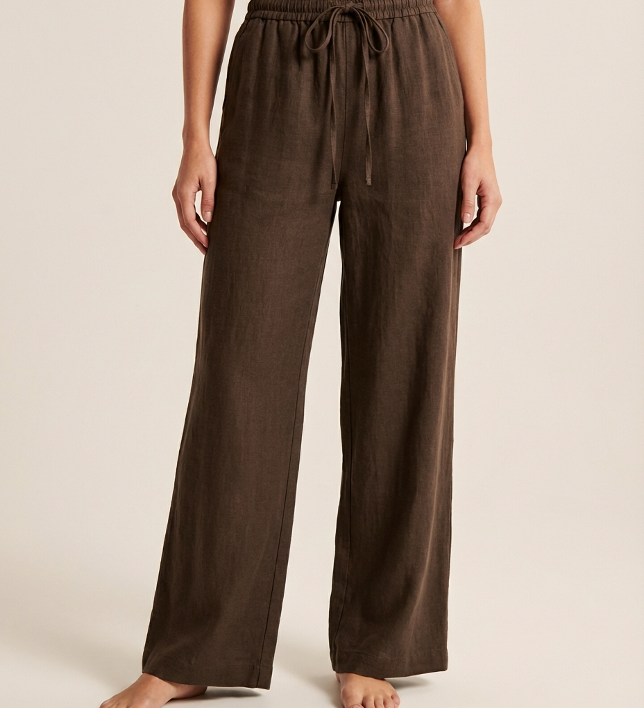 Camille | Wide Trousers Made from a Cotton and Linen Blend