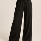 Camille | Wide Trousers Made from a Cotton and Linen Blend