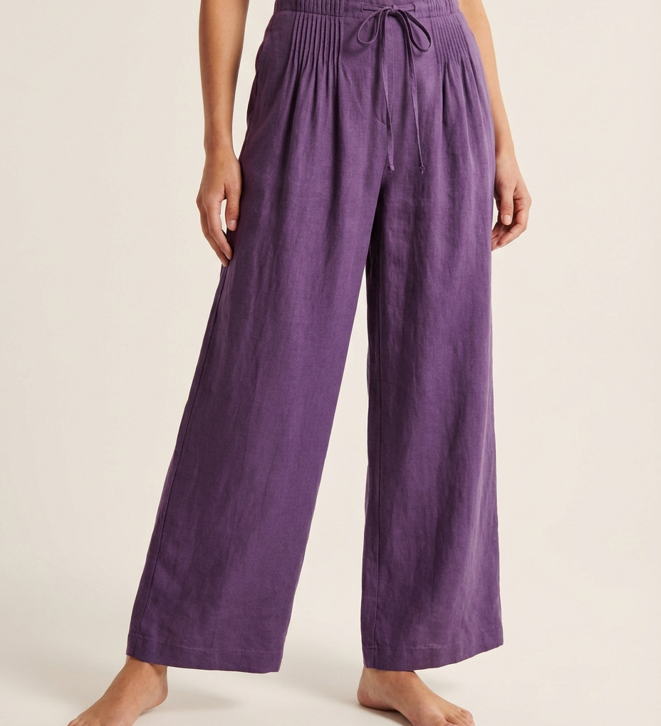 Camille | Wide Trousers Made from a Cotton and Linen Blend