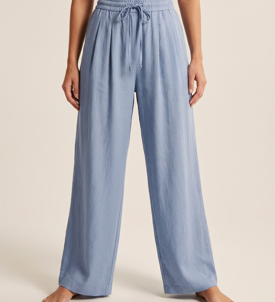 Camille | Wide Trousers Made from a Cotton and Linen Blend