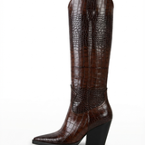Mirjana – elegant shoes with crocodile pattern and stylized heel