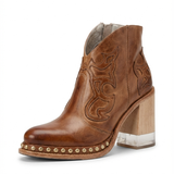 Stanislava - Leather Boots with Embroidery