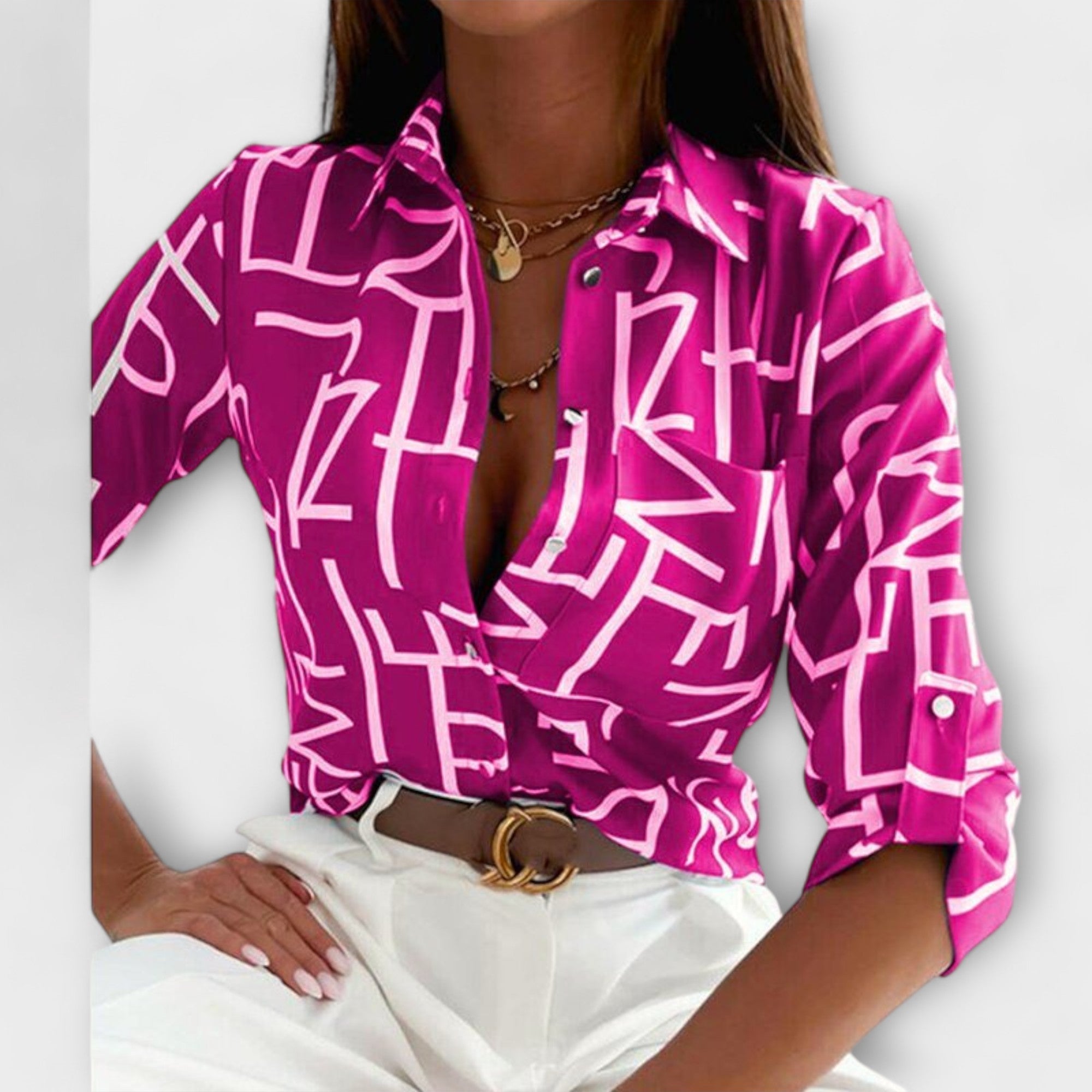 Ljubomira – Elegant Geometric Blouse