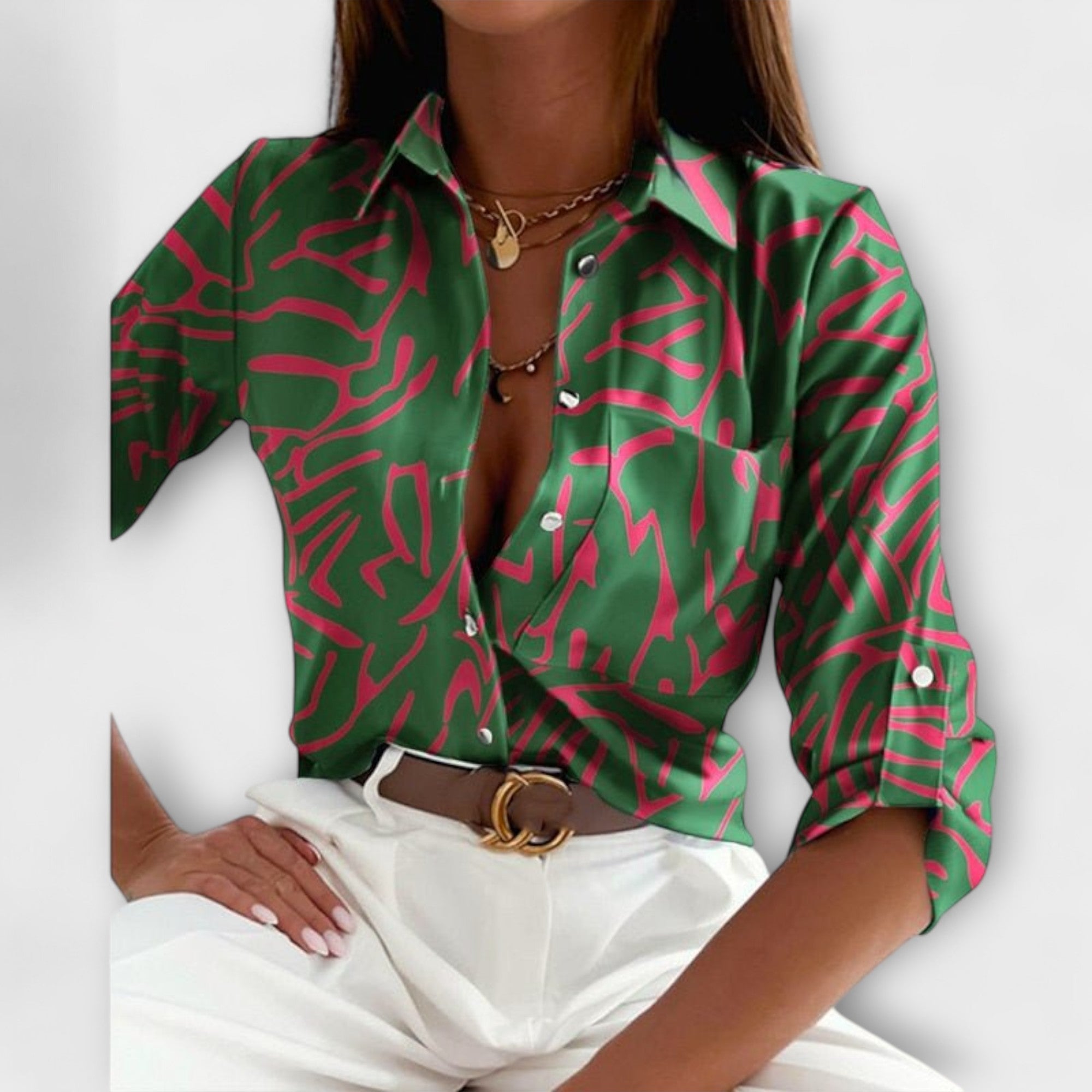 Ljubomira – Elegant Geometric Blouse