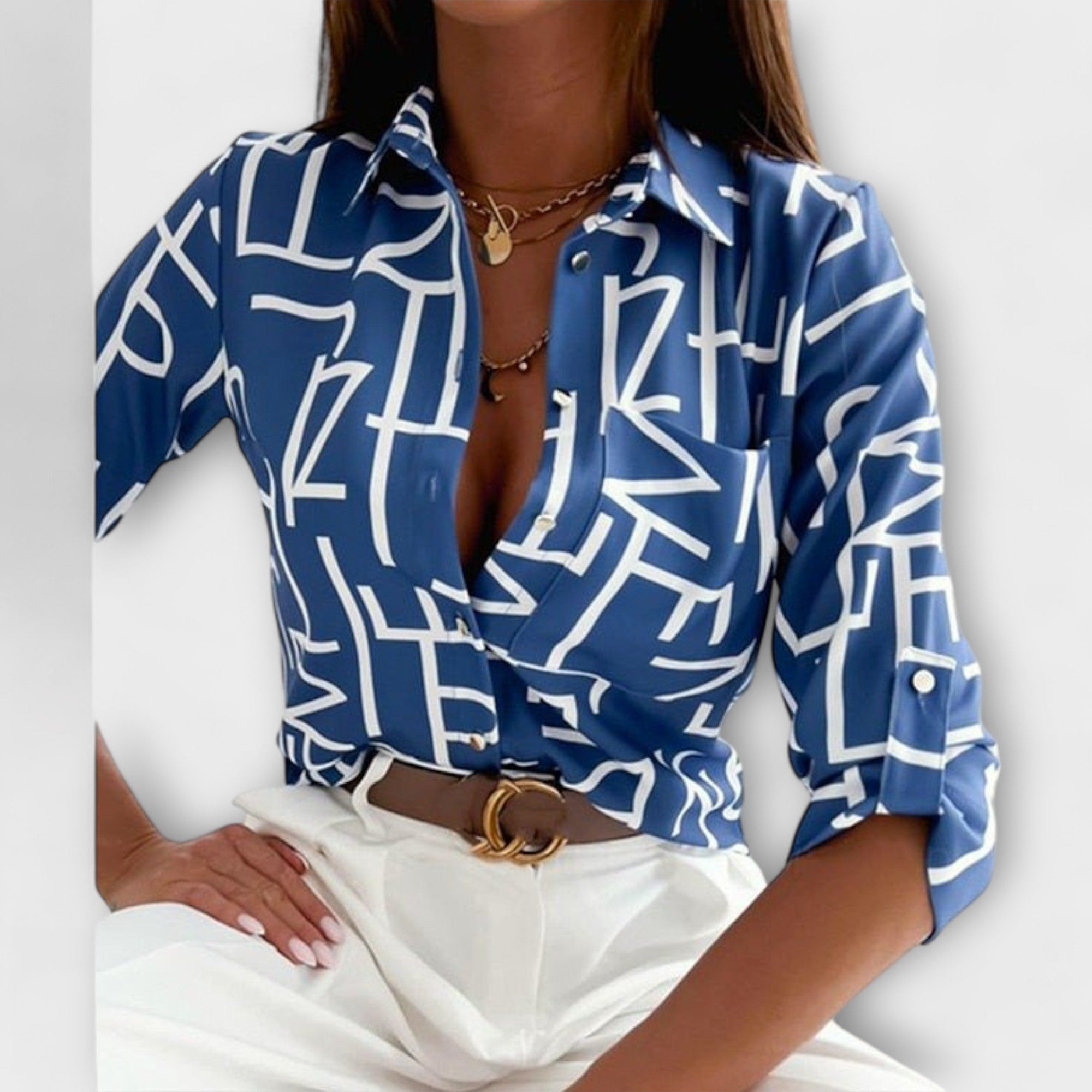 Ljubomira – Elegant Geometric Blouse