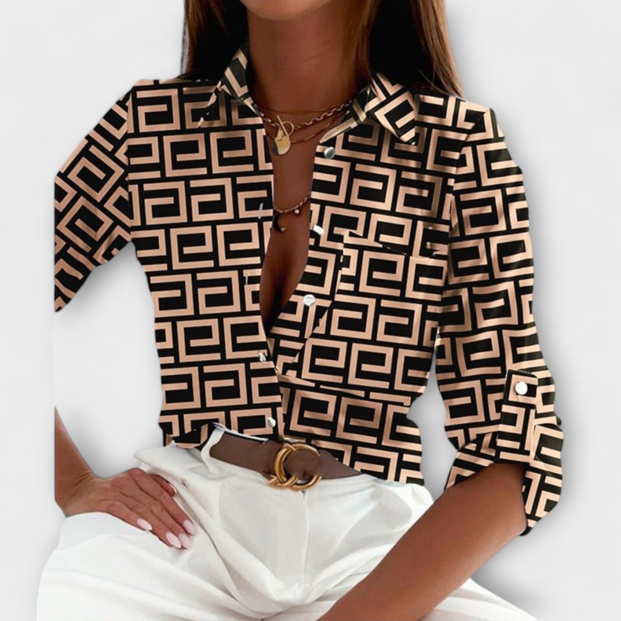 Ljubomira – Elegant Geometric Blouse