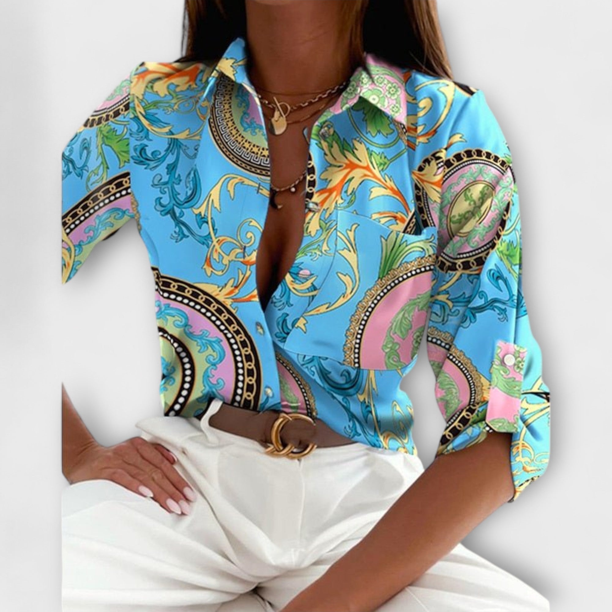 Ljubomira – Elegant Geometric Blouse
