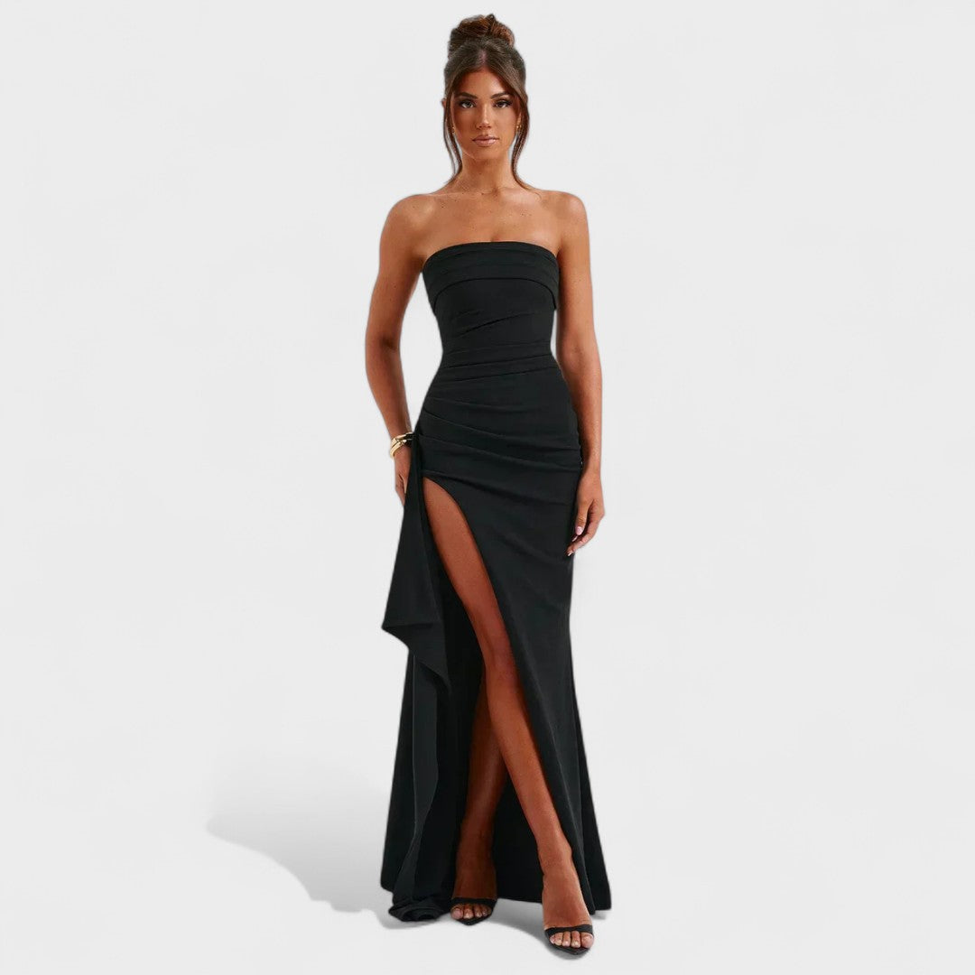 Ema - Long Strapless Evening Dress